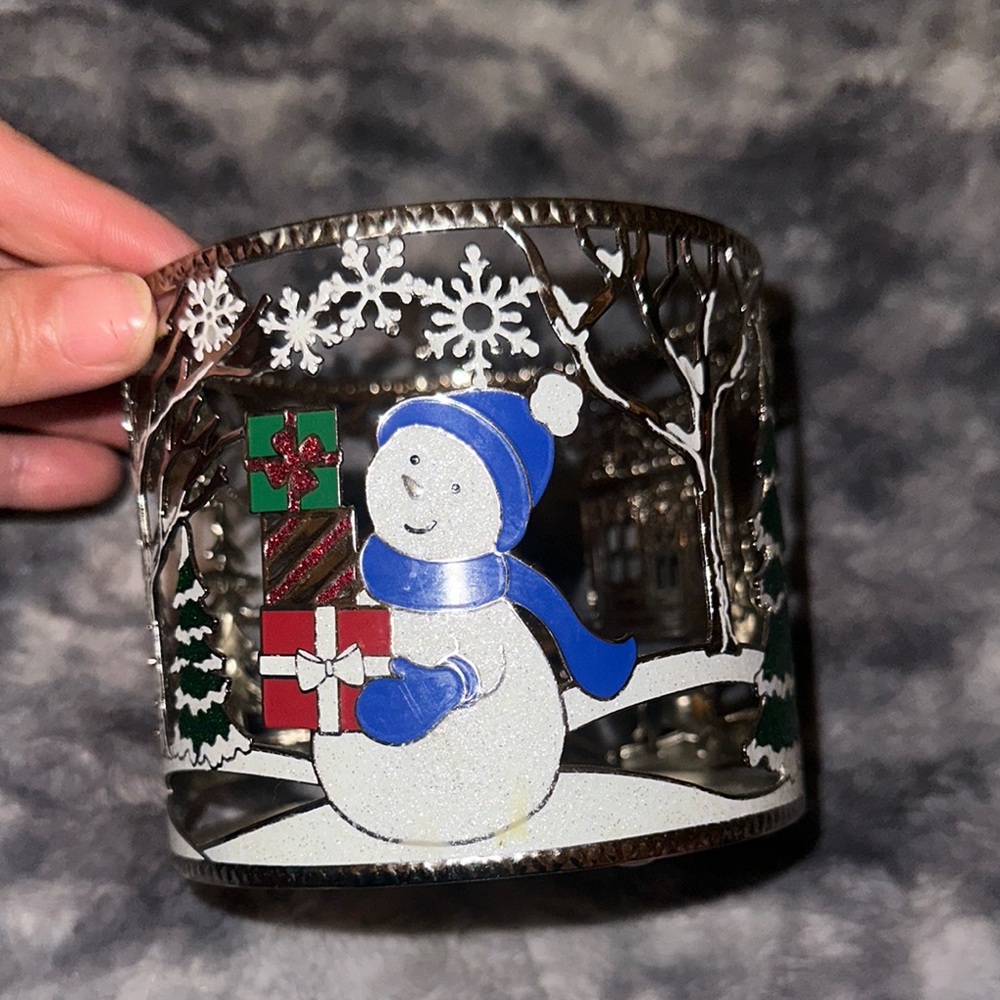 Festive Snowman Candle Holder